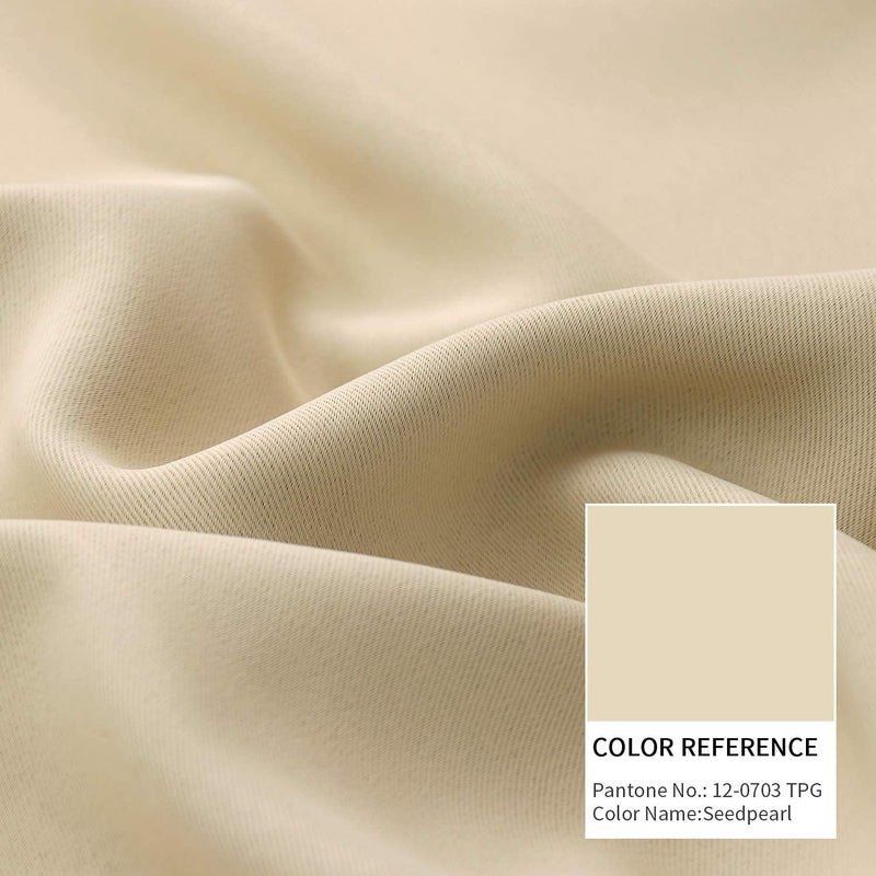 BGment Rod Pocket and Back Tab Blackout Curtains for Bedroom - Thermal Insulated Room Darkening Curtains for Living Room, 2 Window Curtain Panels (38 x 54 Inch, Beige) - Image 4